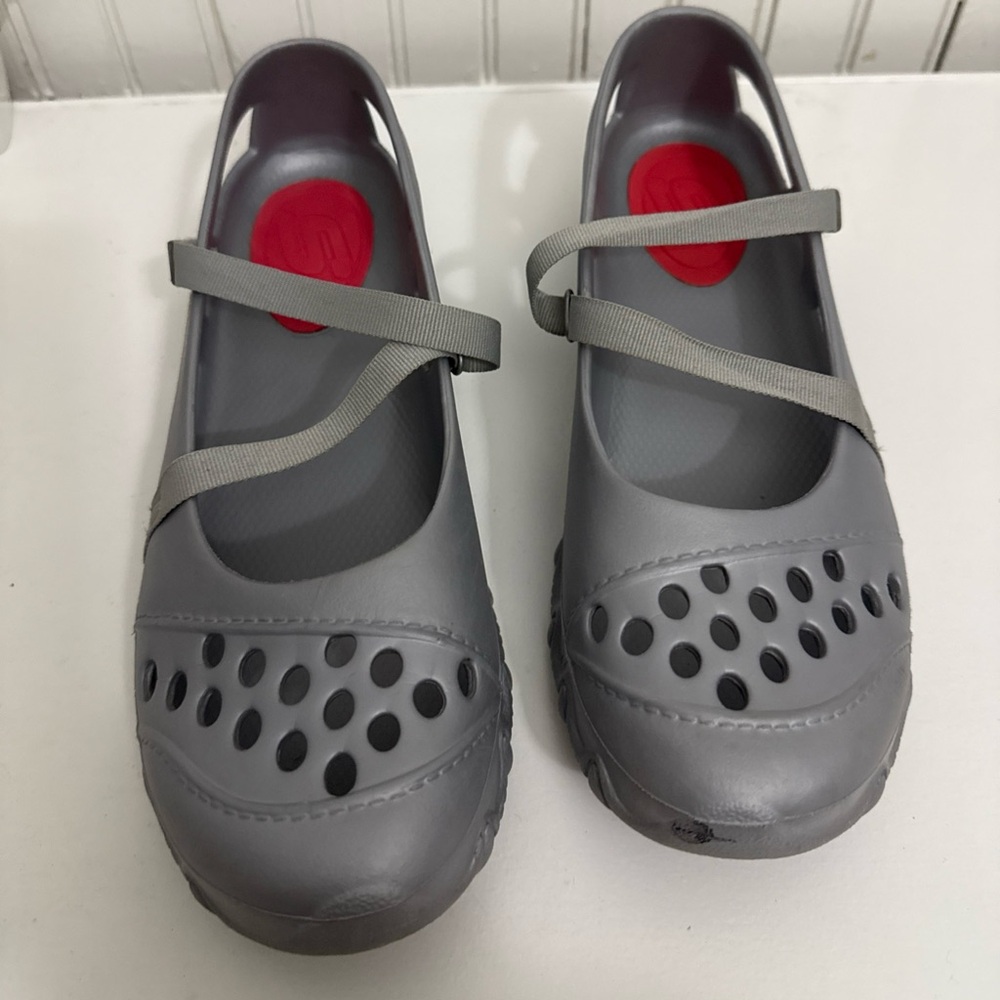 Skechers Gray Mary Jane Shoes with Strap